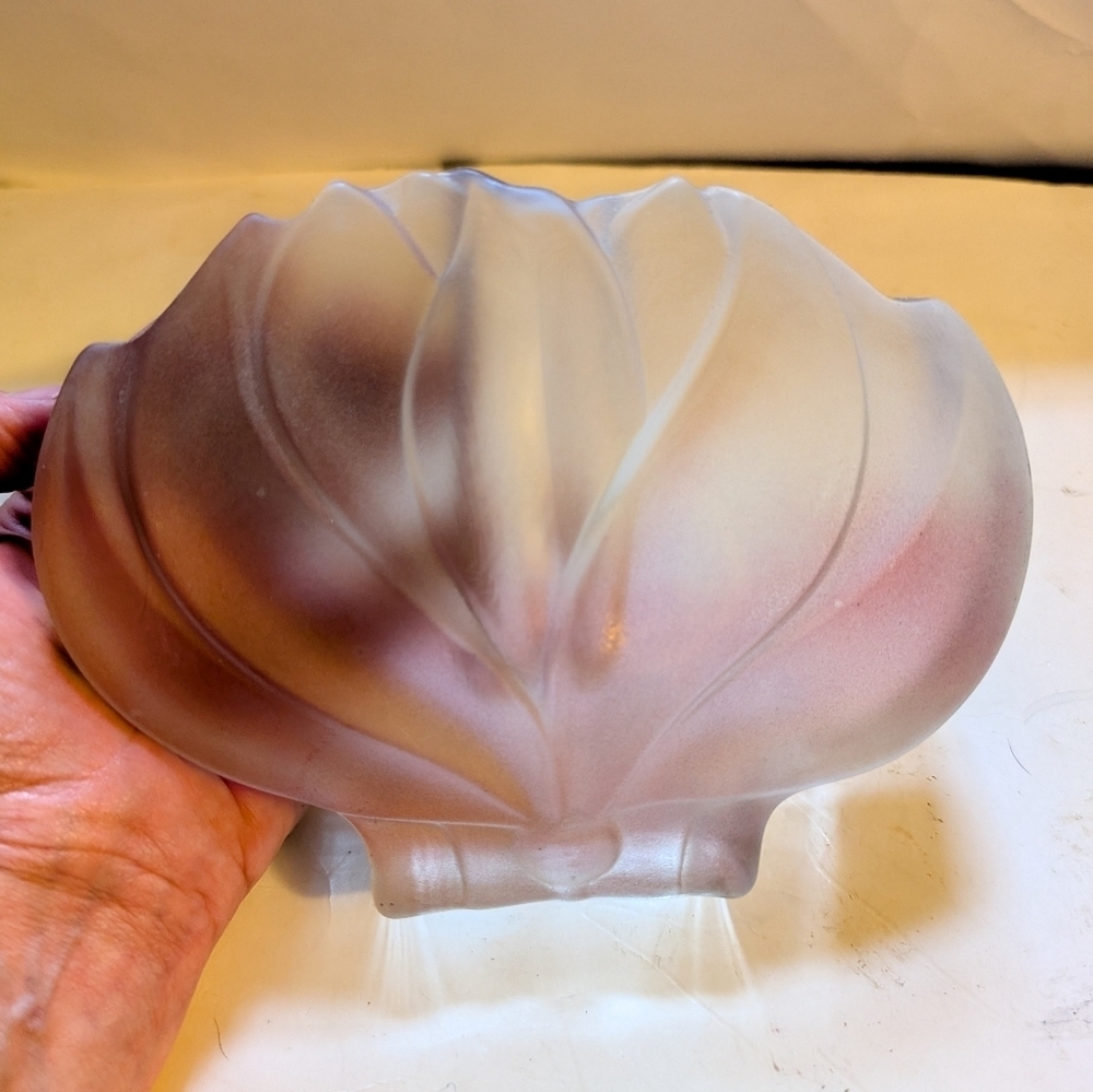 Vintage MCM Walther Kristallglas Stem Bud Vase Solifleur Pink Satin Glass Lotus